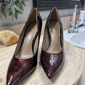 Sam Edelman Maroon Patent Tortoiseshell Heels